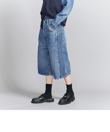 コットンデニム ハーフパンツ