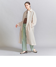 ロング ステンカラーコート -撥水加工-