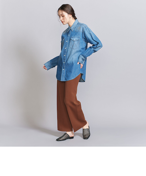 ストレート ニットパンツ -ウォッシャブル-