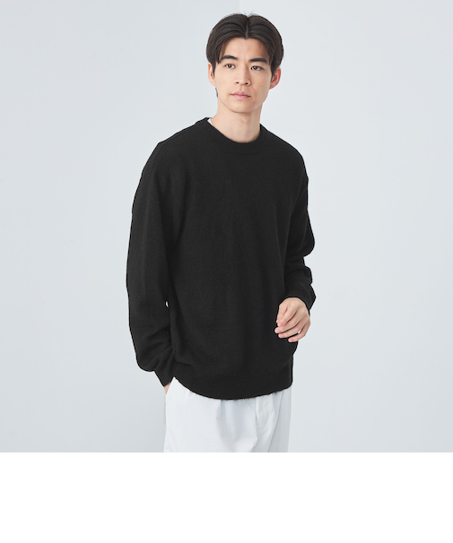 アルパカ ミックス キモウ クルーネック ニット