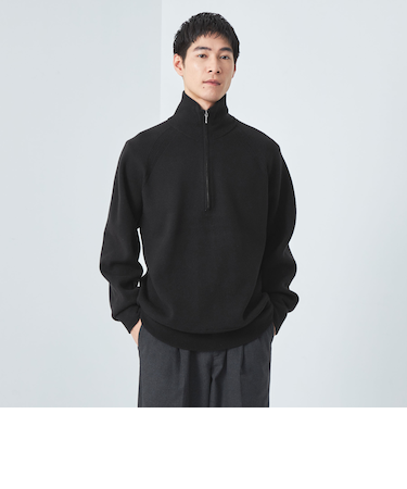 Morley スムース ハーフジップ ニット