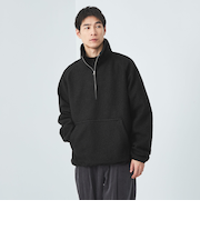 Morley ボア ハーフジップ プルオーバー