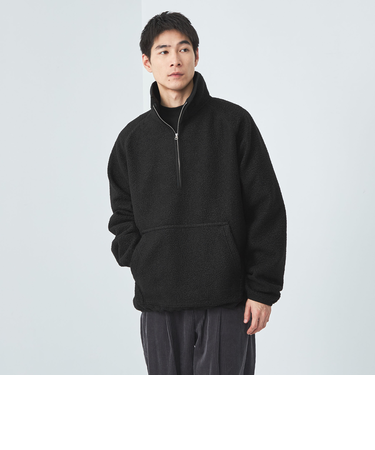 Morley ボア ハーフジップ プルオーバー