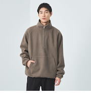 Morley ボア ハーフジップ プルオーバー