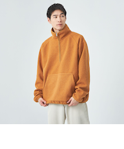 Morley ボア ハーフジップ プルオーバー