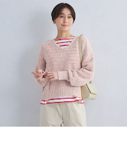 フリンジ ニット プルオーバー ―ウォッシャブル―