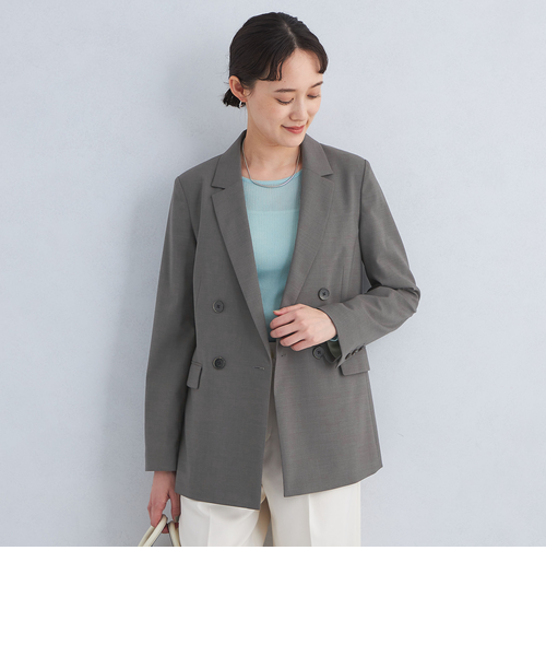 ダブルテーラードジャケット／ウォッシャブル・防シワ RANAN スーツ 「セットアップ対応・ウォッシャブル」ストレッチ