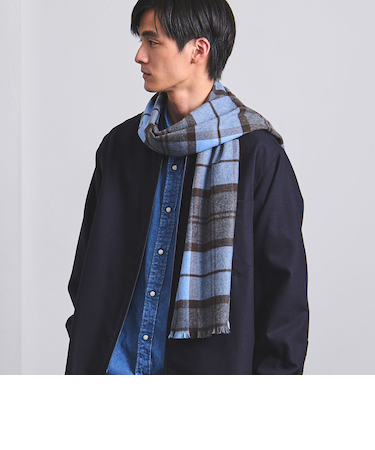 ライトカシミヤ チェックマフラー