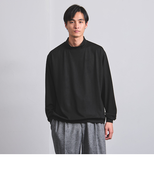 プレーティング 天竺 ハイネック ロングスリーブ