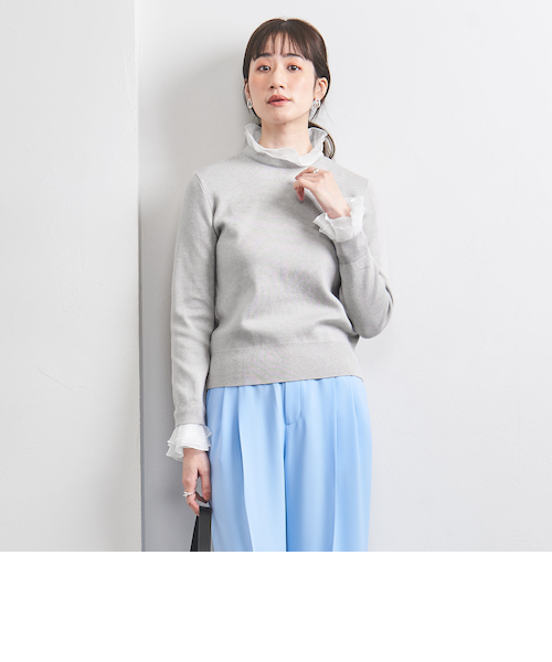 UNITED ARROWS オーガンジー ラッフルフリル 4WAY ニット Amazon | [ユナイテッドアローズ] オーガンジー ラッフルフリル