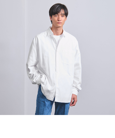 カリビアーナミルズ ブラッシュド レギュラーカラーシャツ