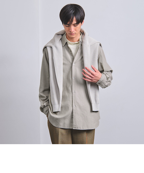 カリビアーナミルズ ブラッシュド レギュラーカラーシャツ
