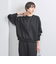 ラメ クルーネック スウェット ニット BLACK