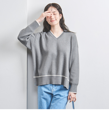 スムース Vネックニット