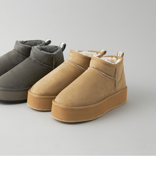 CITEN＞ボリュームソール フェイクムートンブーツ｜ユナイテッド