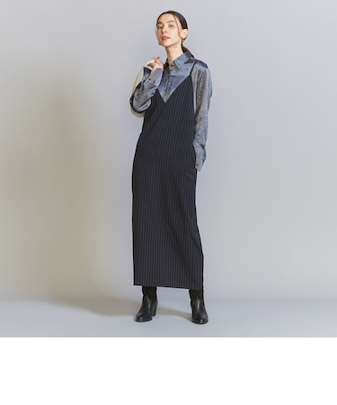 Iライン ストライプ キャミワンピース