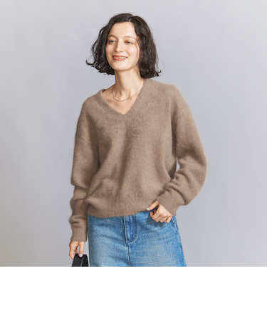フォックスカシミヤブレンド  Vネックニットプルオーバー