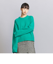 ウールカシミヤ アクアラグランクルーネックニット