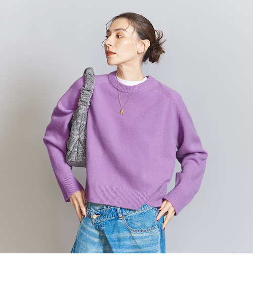 ウールカシミヤ アクアラグランクルーネックニット｜ユナイテッド