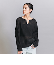 スキッパークルーネック ニット プルオーバー -ウォッシャブル-