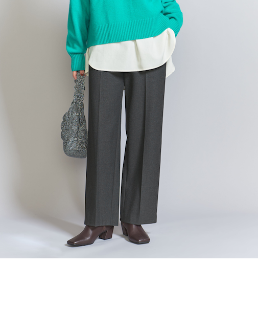 裏起毛バックゴム ストレートパンツ-ウォッシャブル-