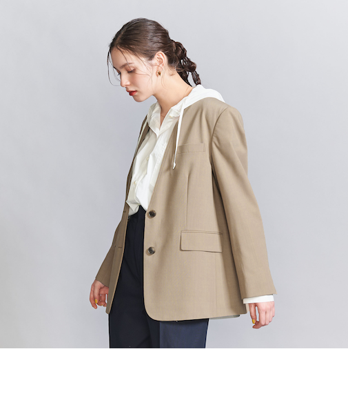 カットオフ カラーレス ジャケット