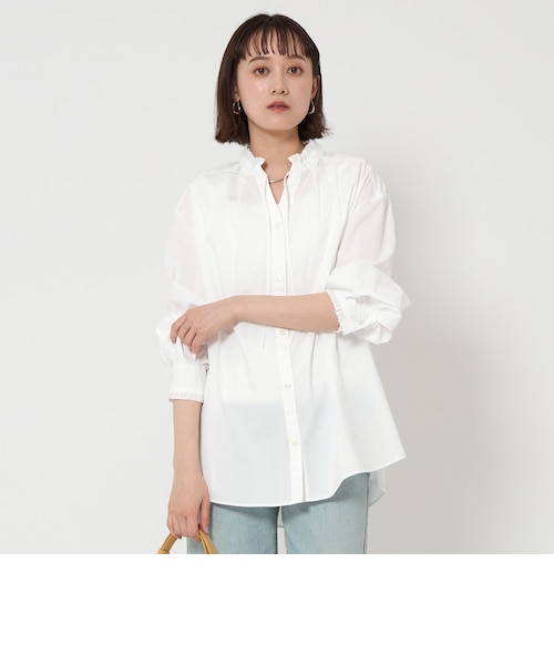 ユナイテッドアローズ リッチフリルブラウス 長袖 タグ付き F オフホワイト UNITED ARROWS - ユナイテッドアローズ リッチフリルブラウス 長袖