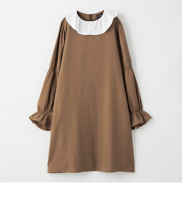 チェック シロエリ ワンピース / キッズ 140cm-160cm