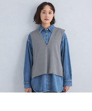 DEEP ディープ Vネック ニット Aライン ベスト -ウォッシャブル-