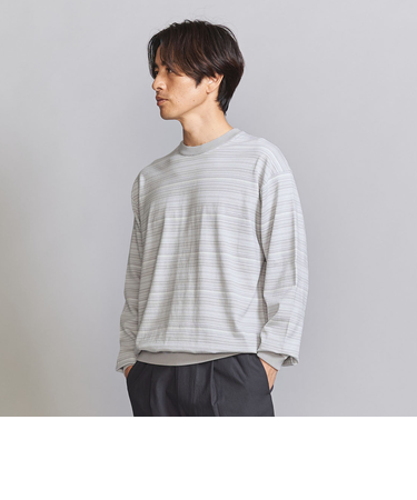 ギザコットン ピンボーダー クルーネック ニット