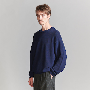 パール ステッチ フォルム クルーネック ニット