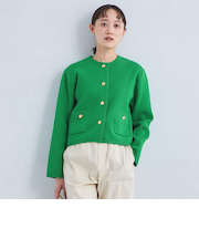 ハーフミラノ ニット ジャケット -ウォッシャブル-