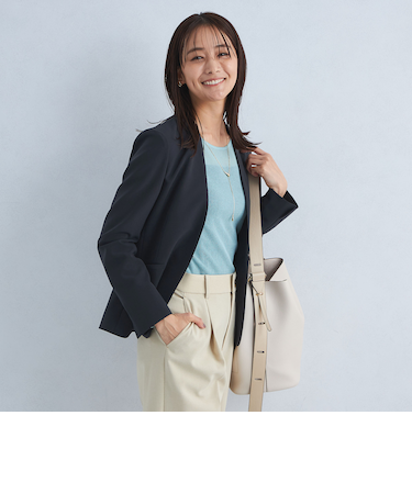 パウドレ ノーラペル ジャケット -ウォッシャブル・ストレッチ・防シワ-