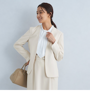 パウドレ ノーラペル ジャケット -ウォッシャブル・ストレッチ・防シワ-