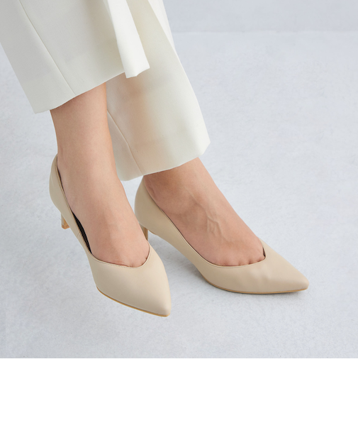 ポインテット Vカット パンプス（5cmヒール）-晴雨兼用-