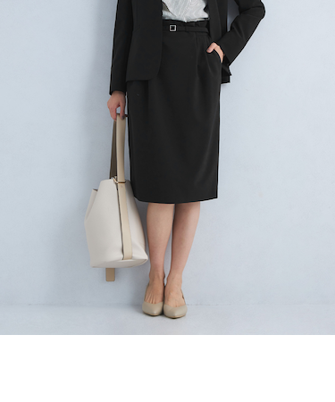 パウドレ ベルト タイトスカート -ウォッシャブル・ストレッチ・防シワ-