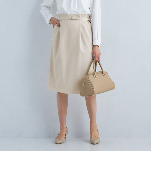 パウドレ ベルト タイトスカート -ウォッシャブル・ストレッチ・防シワ-