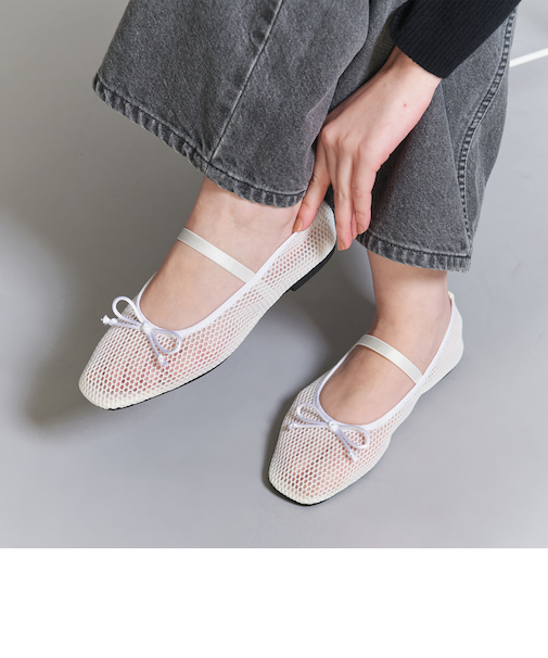 メッシュ バレエシューズ