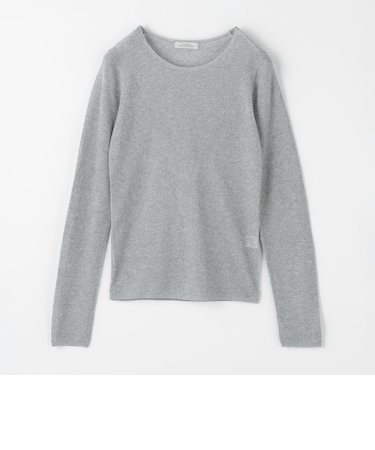 シアー リブ クルーネック ニット プルオーバー -ウォッシャブル-
