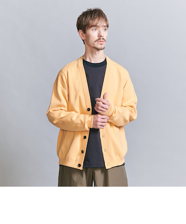 ガスコットン ミラノリブ Vネック カーディガン