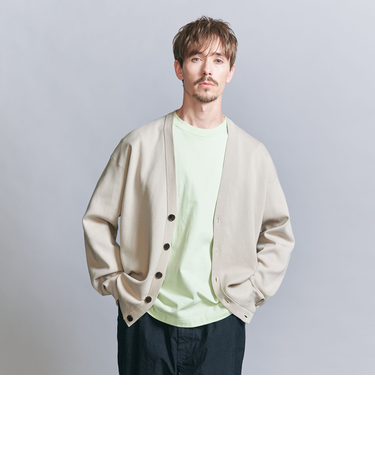 ガスコットン ミラノリブ Vネック カーディガン