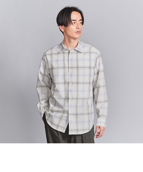BEAUTY&YOUTH 尾州 レギュラーフォルム テーパード シャツ 美品XL 尾州 オンブレ レギュラーフォルム テーパード シャツ -ウォッシャブル