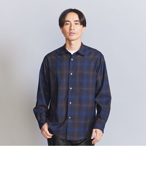 BEAUTY&YOUTH 尾州 レギュラーフォルム テーパード シャツ 新品 尾州 オンブレ レギュラーフォルム テーパード シャツ -ウォッシャブル