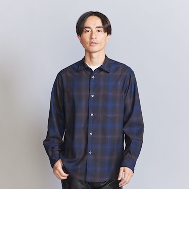 尾州 オンブレ レギュラーフォルム テーパード シャツ -ウォッシャブル MADE IN JAPAN-