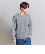 ガスコットン ダイアゴナル クルーネック ニット