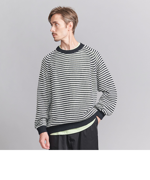 ギマコットン SWIT ボーダー クルーネック ニット ‐ウォッシャブル‐