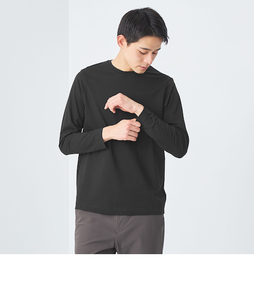 LONG FIBER COTTON クリア クルーネック Tシャツ
