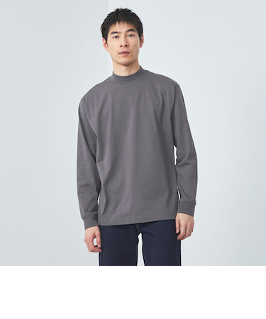 LONG FIBER COTTON クリア モックネック カットソー