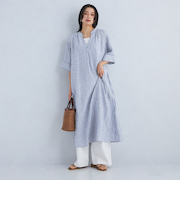 ［size SHORTあり］フレンチリネン シャツ ワンピース
