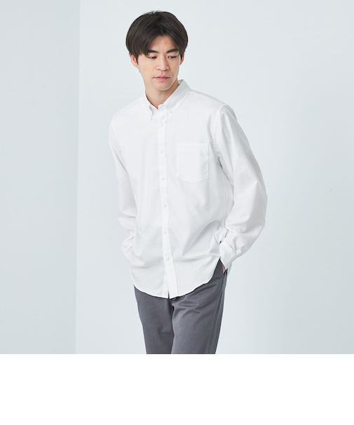 オックスフォード ボタンダウン シャツ -防シワ-